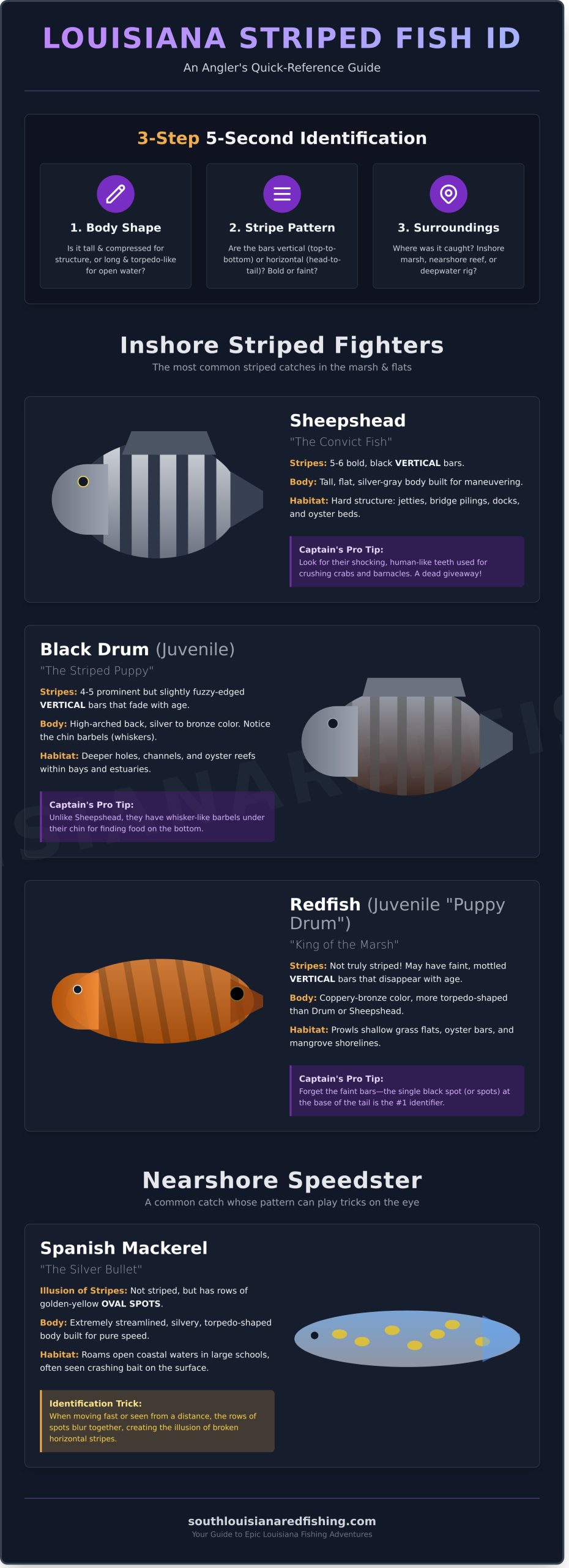 Striped Saltwater Fish: An Angler’s Identification Guide - Infographic