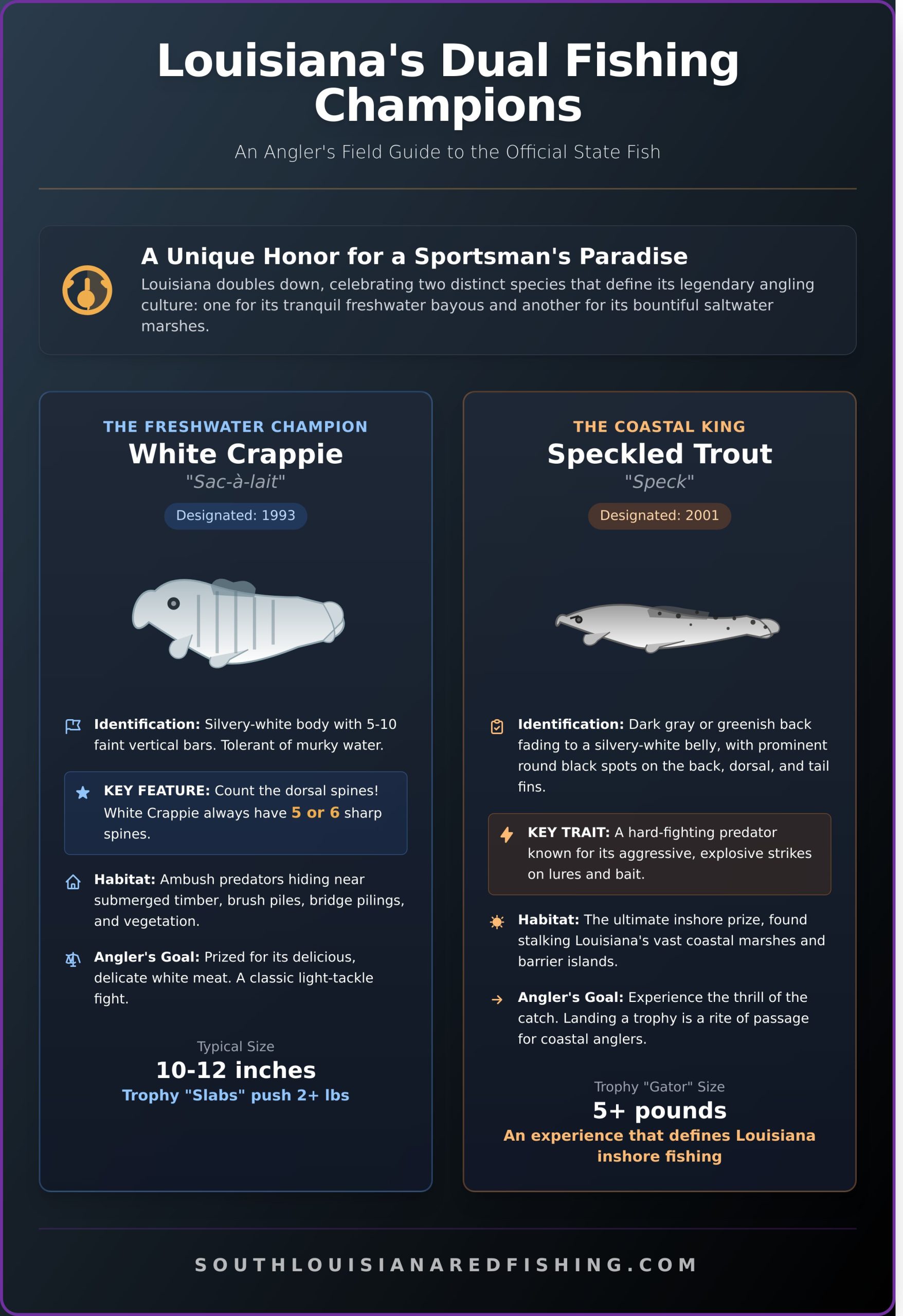 Louisiana’s Two State Fish: A Complete Angler’s Guide - Infographic