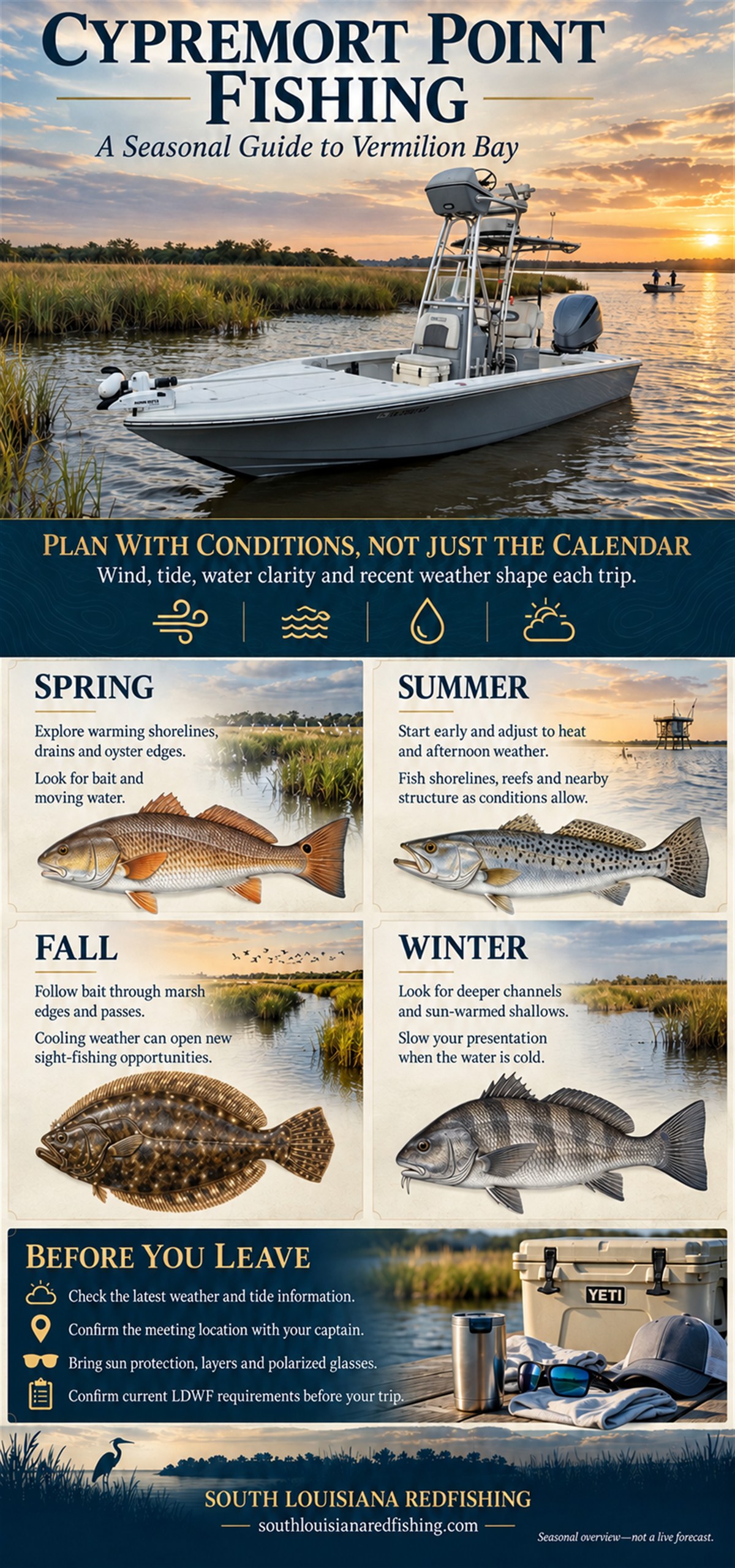 Cypremort Point Fishing Report 2026: Real-Time Intel & Seasonal Forecast